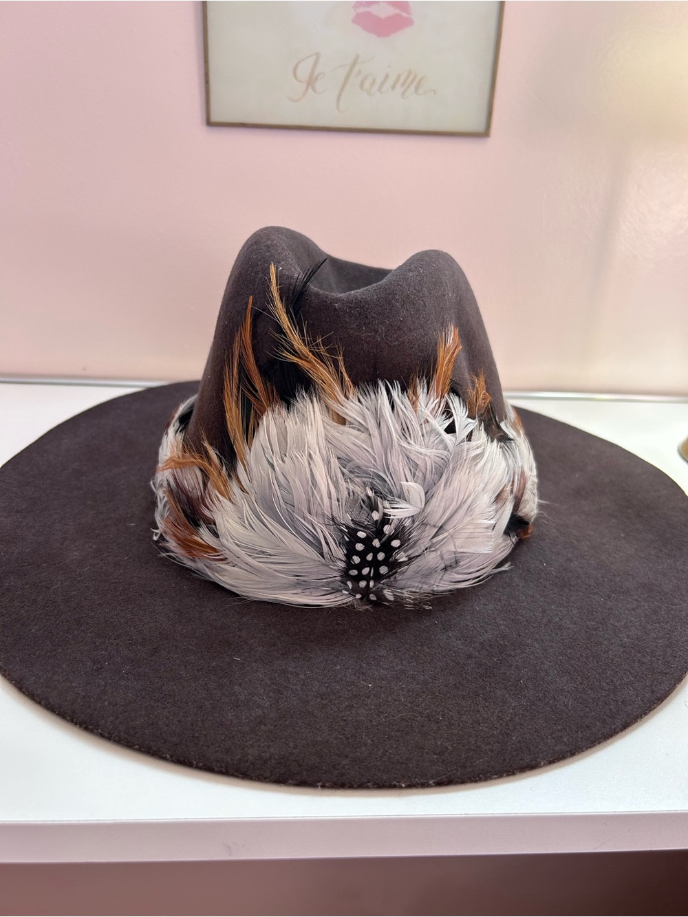 Vintage Colt 45 Fur Felt Cowboy Hat with Full Feather Band